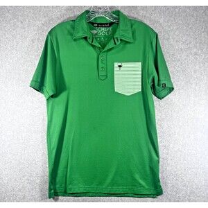 Travis Mathew‎ Chive Golf Polo Shirt Mens Small Green Ostrich Pocket Performance